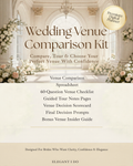 Wedding Venue Comparison Kit — Luxury Bridal Planner, Tour Notes, Checklist & Scorecard | Printable Digital Download